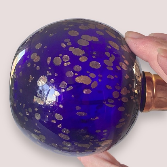 *RESERVED FOR MANDY*Glass Act Studio Royal Blue Gold Flecks Atomizer Spritzer - Picture 6 of 11